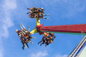 theme park ride, amusement park ride, fair, folk festival, nature, sky, clouds, recreation