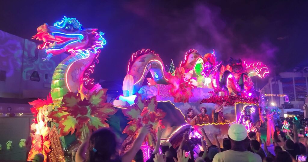 universal mardi gras parade float