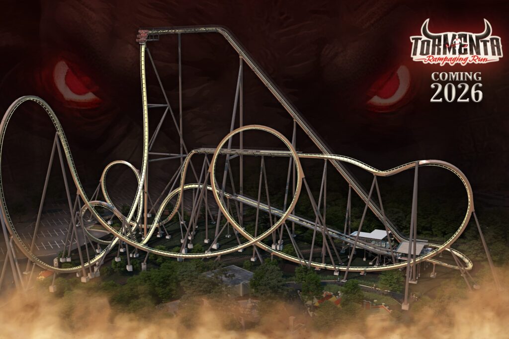 Tormenta Rampaging Run giga dive coaster at Six Flags Over Texas